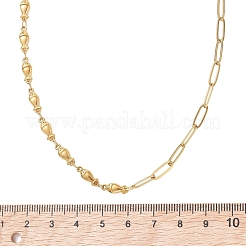 Collar de cadena mixta de eslabones de mariposa con forma de concha de pescado de acero inoxidable 304 para mujer&nbsp;NJEW-JN05991
