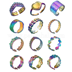 Anillo de puño ajustable de acero inoxidable 304&nbsp;RJEW-MSMC002-13