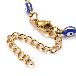 Bracelet chaînes à maillons œil de cheval en émail&nbsp;BJEW-P271-05G-01