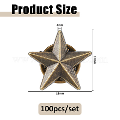100шт. брошь в виде звезды из сплава&nbsp;JEWB-FH0002-51AB