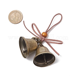 Cloche en fer et pendentifs décoratifs en alliage de style tibétain&nbsp;HJEW-JM03370-01