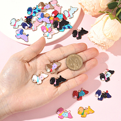 24шт 12 цвета подвески из цинкового сплава с эмалью&nbsp;ENAM-SC0007-28