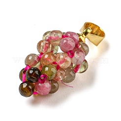 Подвески-кластеры из натурального турмалина круглой формы&nbsp;LS-G-D094-04G