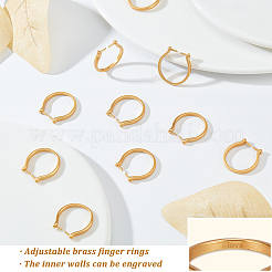 10 Stück verstellbare Messing-Fingerringe&nbsp;KK-AR0002-62