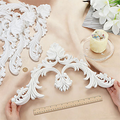 Applique décorative en cuir PU sculpté à motif floral&nbsp;AJEW-WH0696-649B