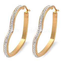 Orecchini a cerchio a forma di cuore in acciaio inossidabile 304&nbsp;EJEW-S242-01G-D