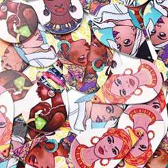 Печатные деревянные большие подвески&nbsp;WOOD-S051-04-M