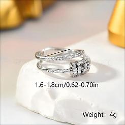 Anillos abiertos de latón con micropavé de circonitas cúbicas para mujer&nbsp;QG3982-2