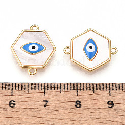 Латунные подвески-шармы с шестигранным соединителем в виде натуральной ракушки&nbsp;KK-N258-09G