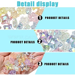 60шт 3 стиля УФ-покрытие прозрачные акриловые бусины&nbsp;MACR-YW0004-71