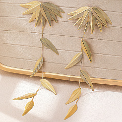 Серьги-гвоздики с кисточками из сплава листьев&nbsp;FS-WGC433E-01