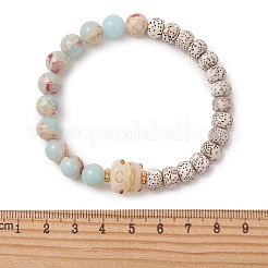 Elastische Armbänder aus synthetischem Kaiserjaspis und ungefärbten natürlichen Mond- und Stern-Xingyue-Bodhi-Perlen für Damen&nbsp;BJEW-TA00738