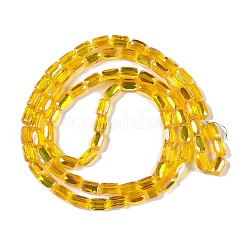 Нити из гальванически покрытых стеклянных бусин в форме шеврона&nbsp;GLAA-Q101-02A-AB07