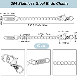 50 шт. удлинитель цепи из нержавеющей стали 304&nbsp;STAS-BBC0005-49