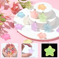 84шт 7 цвета светящиеся прозрачные подвески из смолы&nbsp;RESI-SZ0003-26