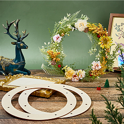 Незаконченные деревянные рамы для венков&nbsp;DIY-WH0622-380