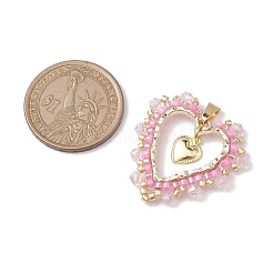 Кулон в форме сердца из стекла и сплава&nbsp;PALLOY-MZ00234