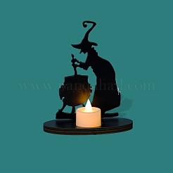 Bougeoirs en bois pour cuisiner des sorcières d'Halloween&nbsp;PW-WGDBABC-01
