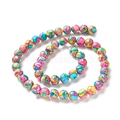 Собранные нити натуральных и окрашенных магнезитовых бусин&nbsp;G-L575-02L-B