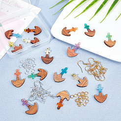 Наборы для изготовления деревянных висячих серег своими руками&nbsp;DIY-OC0006-43