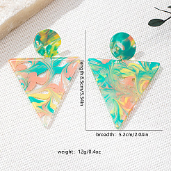 Boucles d'oreilles pendantes triangulaires en acrylique&nbsp;FS-WG90AB3-01