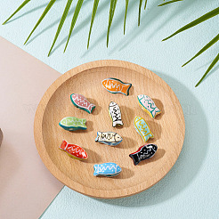 10 pièce 10 styles de perles en céramique et porcelaine faites à la main&nbsp;PORC-TA0001-37
