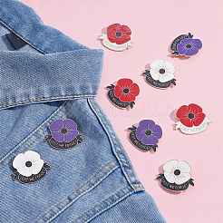 24 pieza 4 colores para que no olvidemos los broches de esmalte de amapola&nbsp;JEWB-GA0001-50