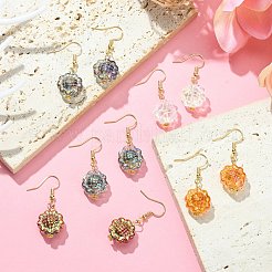Orecchini pendenti in vetro girasole&nbsp;EJEW-JE05305