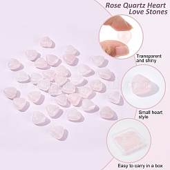 1 brin de perles en quartz rose naturel en forme de cœur&nbsp;G-OC0003-31