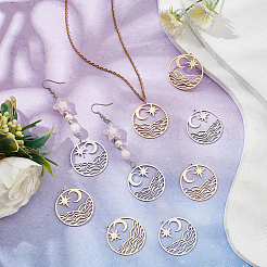 12 шт. подвески из нержавеющей стали 201 двух цветов&nbsp;STAS-DC0012-17