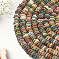 1 нить бусин из матовой натуральной яшмы Пикассо/полихромной яшмы&nbsp;G-PA0001-62