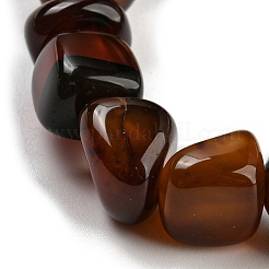 Bracelets extensibles en perles d'agate naturelle teintes et chauffées&nbsp;BJEW-H238-01E