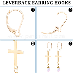 50 pièce de boucles d'oreilles à levier en acier inoxydable 304&nbsp;STAS-BBC0011-11
