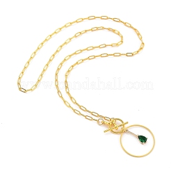 Ожерелья с подвесками из прозрачного стекла в форме капли&nbsp;NJEW-JN03038-01