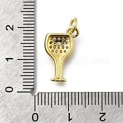 Латунные микропаве прозрачные подвески с фианитом&nbsp;KK-G525-18G