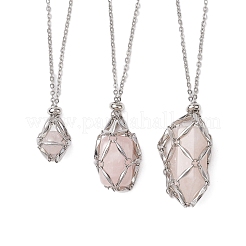 3 pièce 3 tailles 304 chaîne de câble en acier inoxydable pochette en macramé collier coulissant fabrication&nbsp;NJEW-JN05068