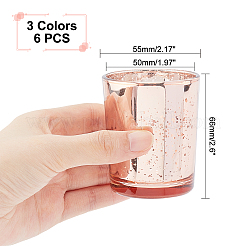 Плакированные стеклянные чашки для свечей&nbsp;AJEW-GA0001-96