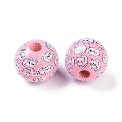 Печатные деревянные бусины&nbsp;WOOD-C017-01E