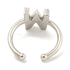 Anneaux de manchette ouverts en laiton plaqué en rack pour femmes&nbsp;RJEW-F162-01P-W