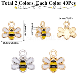 80шт 2 цвета сплава эмаль подвески&nbsp;ENAM-SC0005-73
