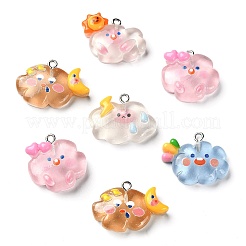 25шт 5 стиля подвески из полупрозрачной смолы&nbsp;RESI-CJ0003-07