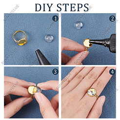 Kit de fabrication de bagues plates et rondes réglables à faire soi-même&nbsp;DIY-SC0019-87