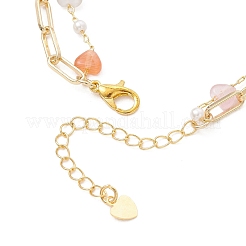 Doppellagige Armbänder aus Messing-Büroklammerkette&nbsp;BJEW-JB13567