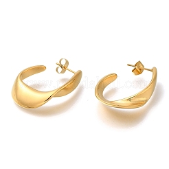 Ионное покрытие (ip) овальные серьги-гвоздики из нержавеющей стали 304 для женщин&nbsp;X-EJEW-S227-60G