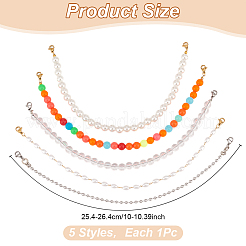 5 шт. 5 стиля круглых пластиковых и акриловых бусин для бейсбольной кепки&nbsp;AJEW-GO00046