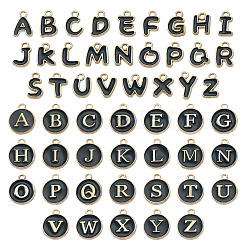 Breloques en alliage émaillé avec lettres initiales de l'alphabet A à Z&nbsp;ENAM-TA0003-58