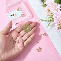 3 пара серег-гвоздиков из латуни с микропаве из прозрачного кубического циркония в двух стилях для женщин&nbsp;EJEW-BBC0002-10