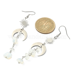 Orecchini pendenti con nappe opalite&nbsp;EJEW-TA00260-01