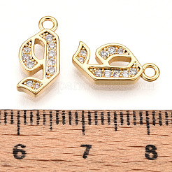 Breloques en laiton avec zircone cubique de micro pave&nbsp;KK-N261-104J-G