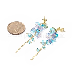 Pendientes colgantes de flores de gloria de la mañana de cristal austriaco de imitación de 4 colores&nbsp;EJEW-TA00197